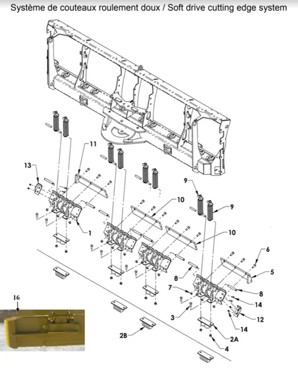 SQUARE SHOE BEHIND CUTTING EDGE + BOLT | METAL PLESS AP9/14-2B - Image 3