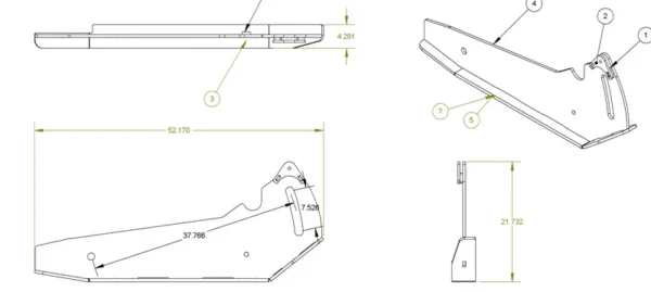 LIVEBOXX LEFT ABRASION SHOE (GEN 3) 48'' | METAL PLESS LB/G48/12-3