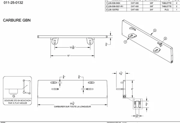 LIVE EDGE CUTTING EDGE 23-7/8'' | METAL PLESS LECCE-23 7/8(GEN3)GBN