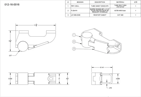 EXT. SIDE WING 36"/42"/48" HD CURB RUNNER (ONE SIDE) | METAL PLESS CR36/42/48-EXTHD